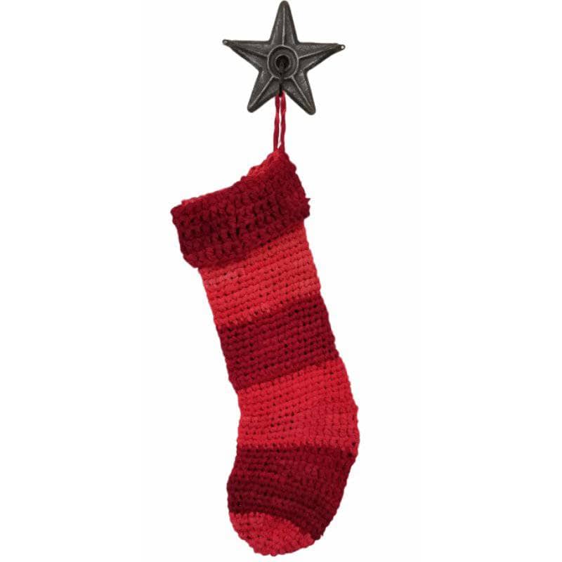 Traditional Striped Christmas Stocking Knit and Crochet Pattern