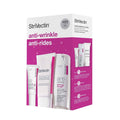 StriVectin Power Starters Anti-Wrinkle Trio featuring serum, moisturizer, and eye cream in white and magenta packaging.