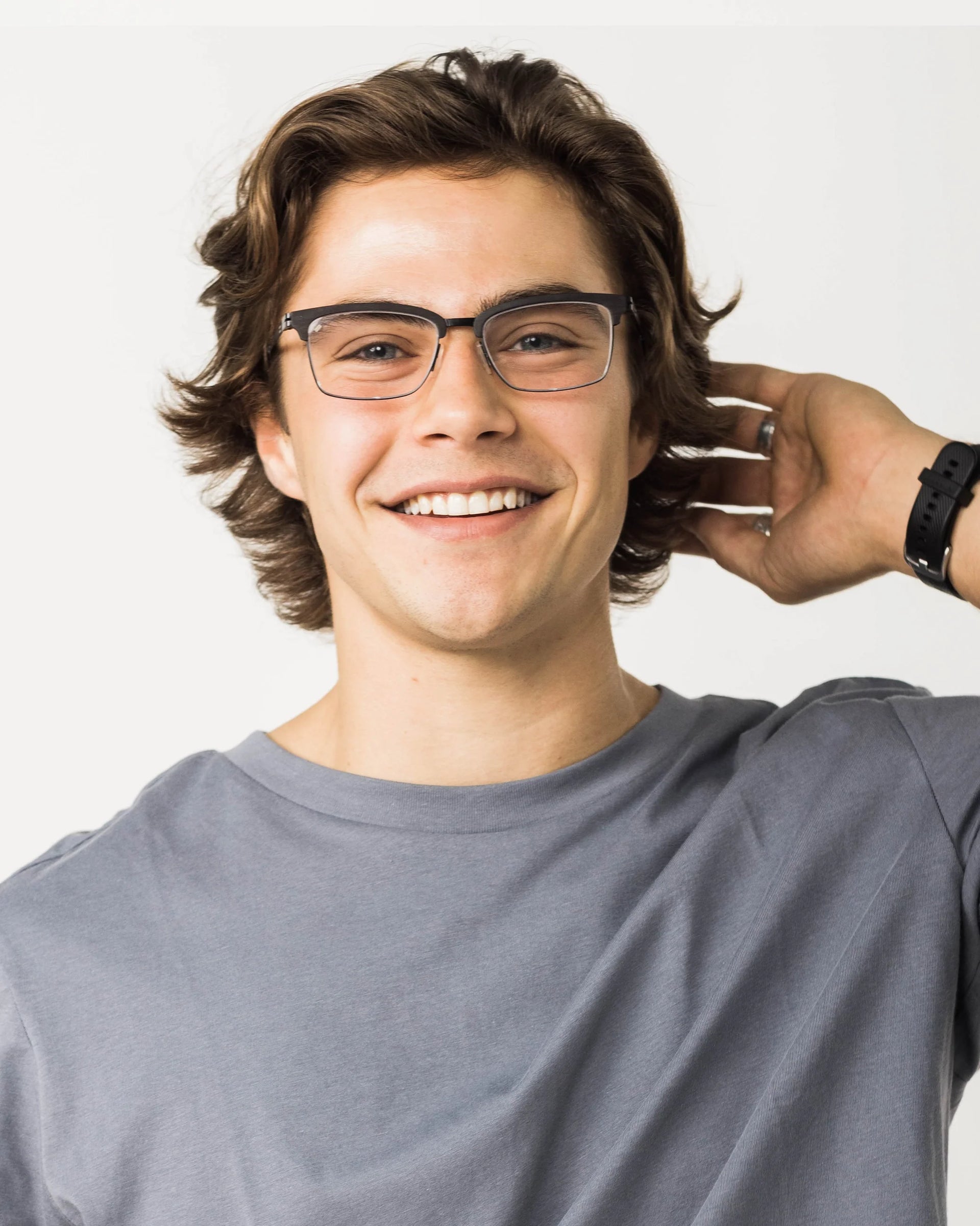 Stuart Classic Rectangular Eyeglasses - Brown, Silver, Black