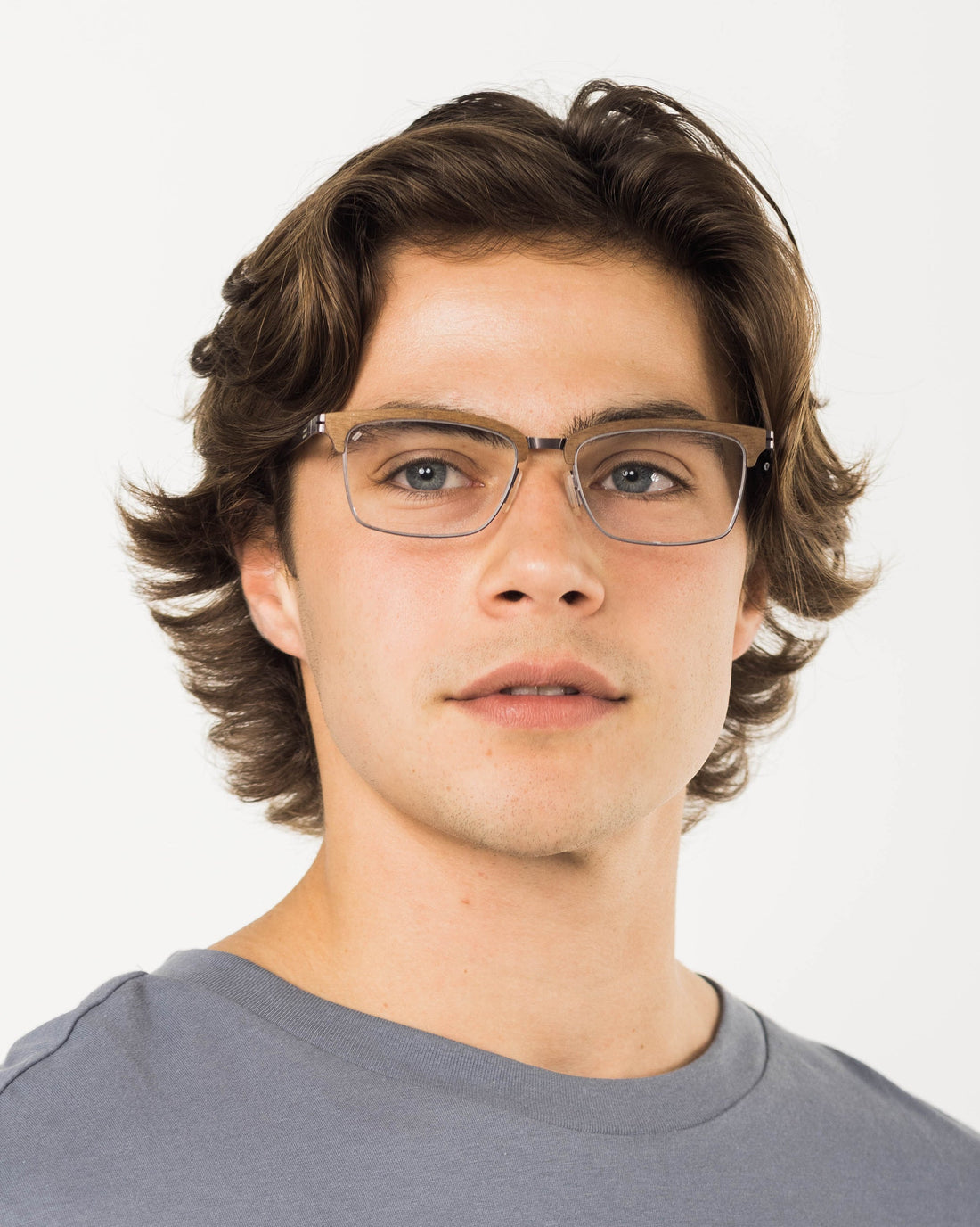 Stuart Classic Rectangular Eyeglasses - Brown, Silver, Black