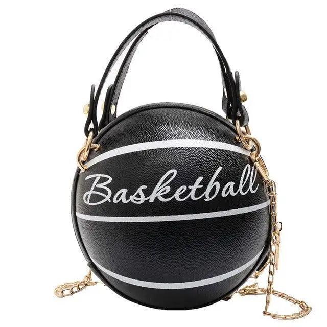 Pink Basketball Shape Crossbody Bag with Detachable Chain Strap