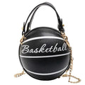 Pink Basketball Shape Crossbody Bag with Detachable Chain Strap