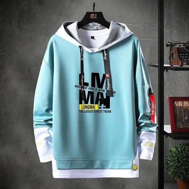 Men's Hip Hop Streetwear Cloak Hoodie with Irregular Hem