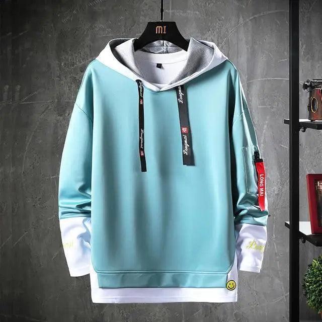 Men's Hip Hop Streetwear Cloak Hoodie with Irregular Hem