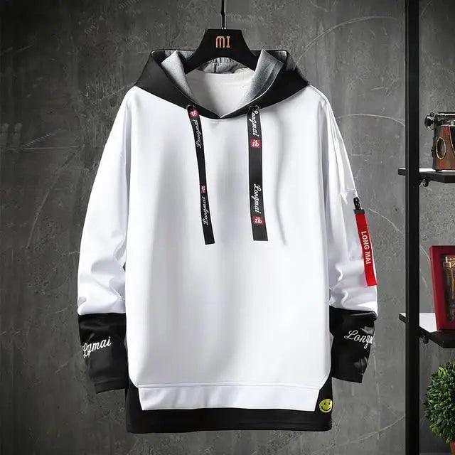 Men's Hip Hop Streetwear Cloak Hoodie with Irregular Hem