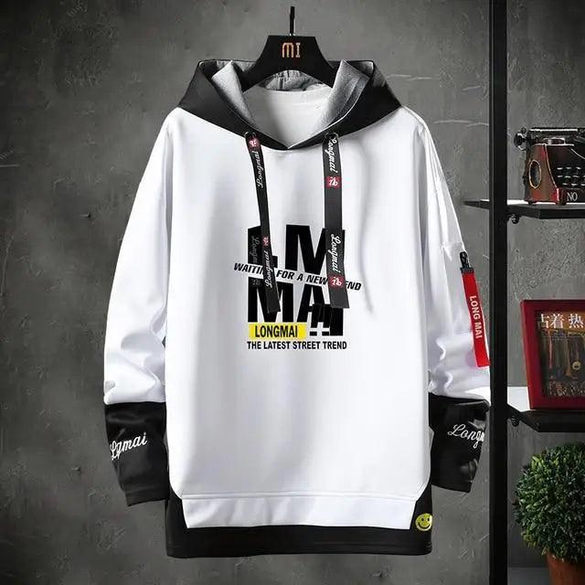 Men's Hip Hop Streetwear Cloak Hoodie with Irregular Hem