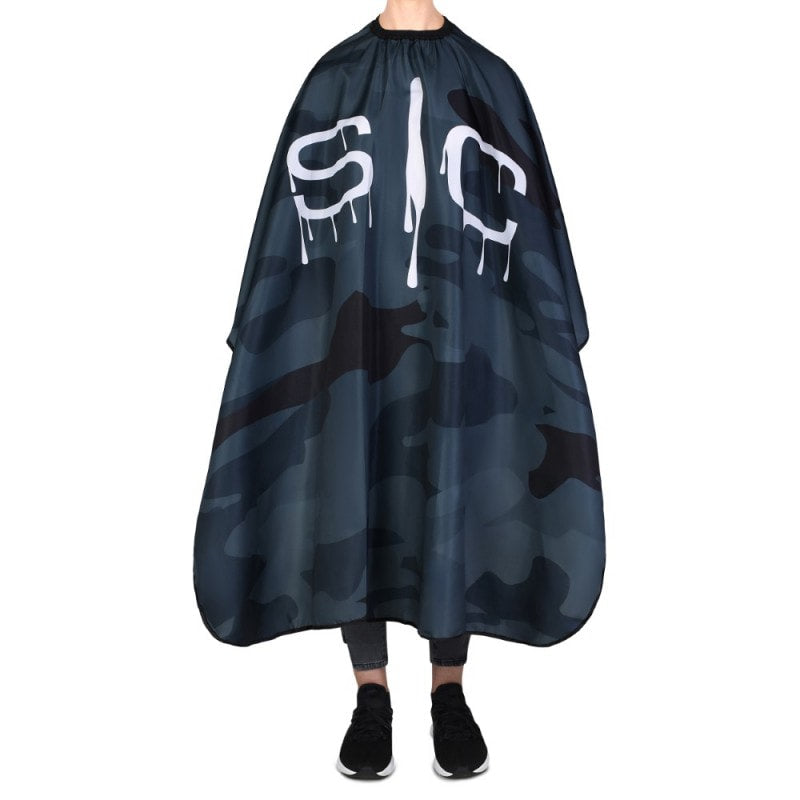 Professional Camo Barber Cape - Black Anti-Static Hair Cutting Cape