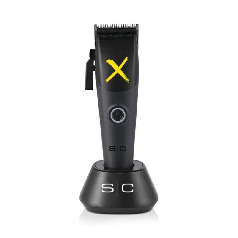 Professional Instinct-X hair clipper available in black, red, and white housing options.