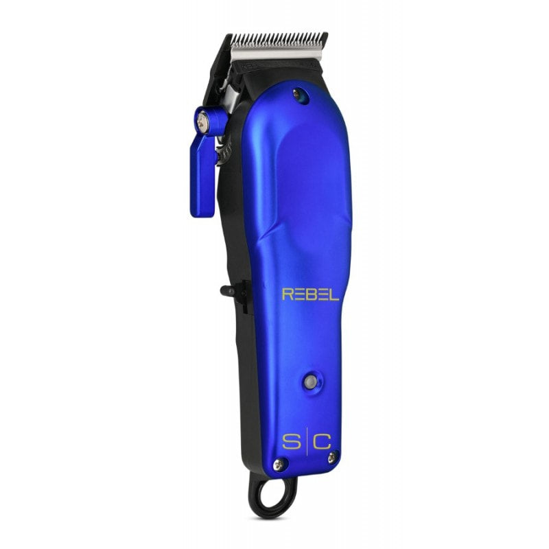 Rebel hair clipper with customizable color lids and professional cutting blades