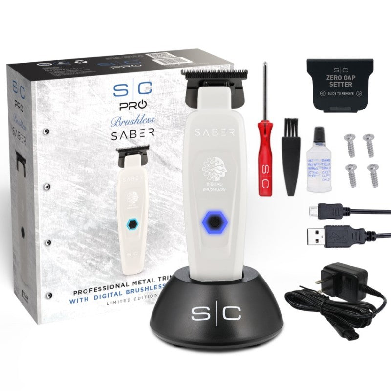 Saber Professional Brushless Motor Hair Trimmer - White #SC421W