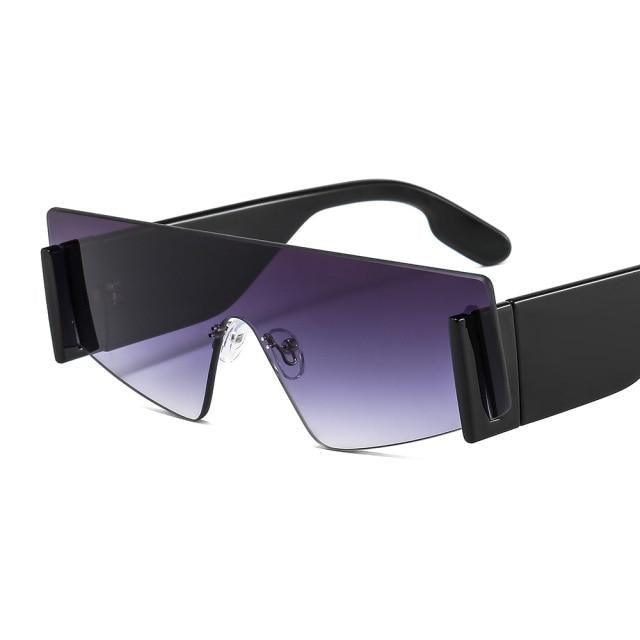 Rimless Square Oversized Sunglasses Retro Streetwear Shades