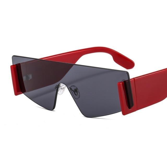 Rimless Square Oversized Sunglasses Retro Streetwear Shades