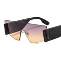 Rimless Square Oversized Sunglasses Retro Streetwear Shades