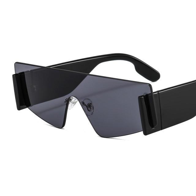 Rimless Square Oversized Sunglasses Retro Streetwear Shades