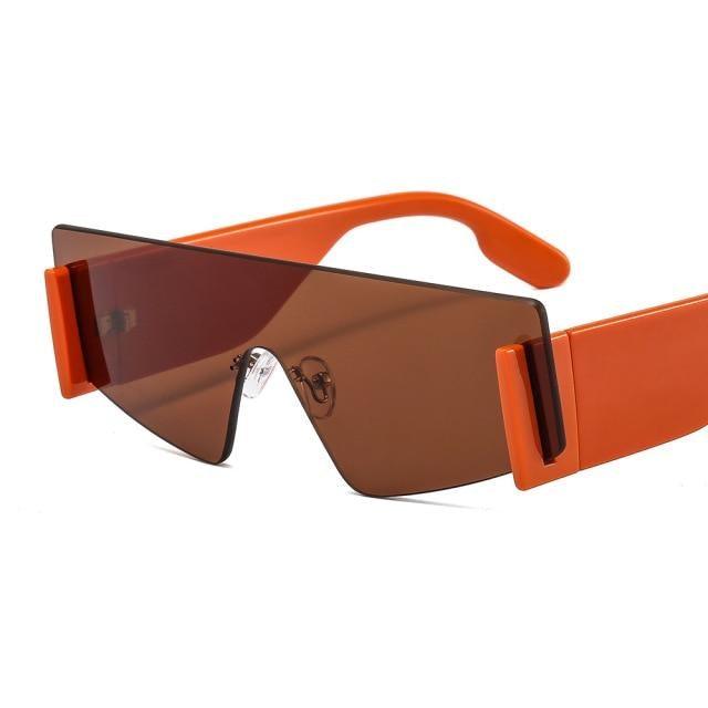 Rimless Square Oversized Sunglasses Retro Streetwear Shades