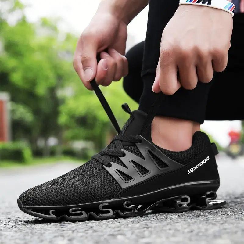 Black Men's Casual Breathable Mesh Sneakers for Sports and Travel