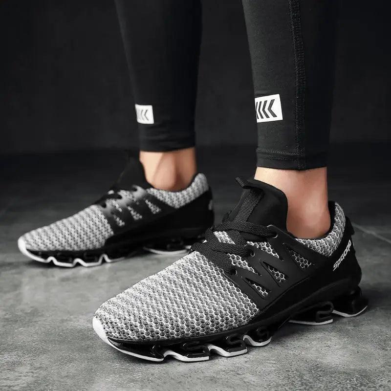 Black Men's Casual Breathable Mesh Sneakers for Sports and Travel