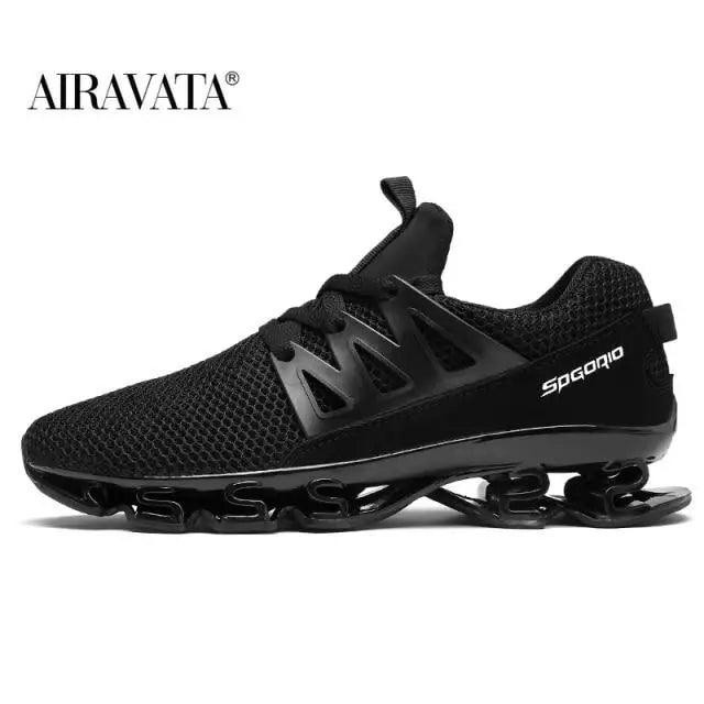 Black Men's Casual Breathable Mesh Sneakers for Sports and Travel