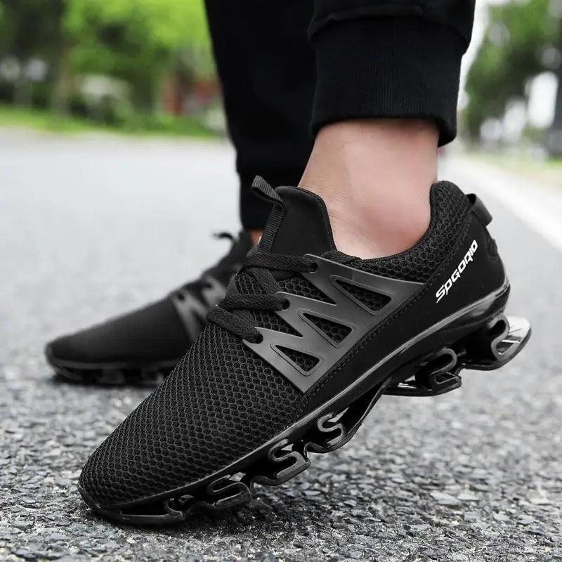 Black Men's Casual Breathable Mesh Sneakers for Sports and Travel