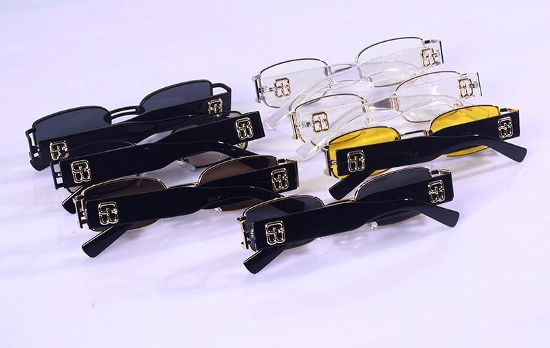 Stylish Square Black Metal Frame Vintage Sunglasses