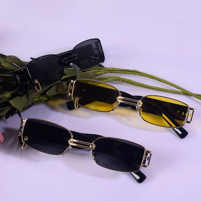 Stylish Square Black Metal Frame Vintage Sunglasses