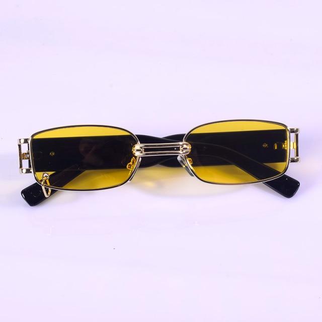 Stylish Square Black Metal Frame Vintage Sunglasses