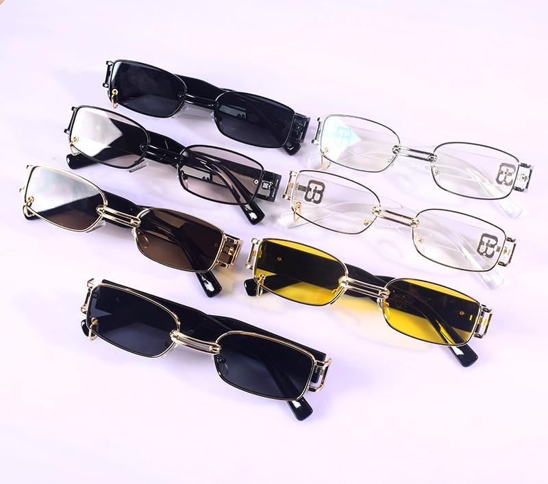 Stylish Square Black Metal Frame Vintage Sunglasses
