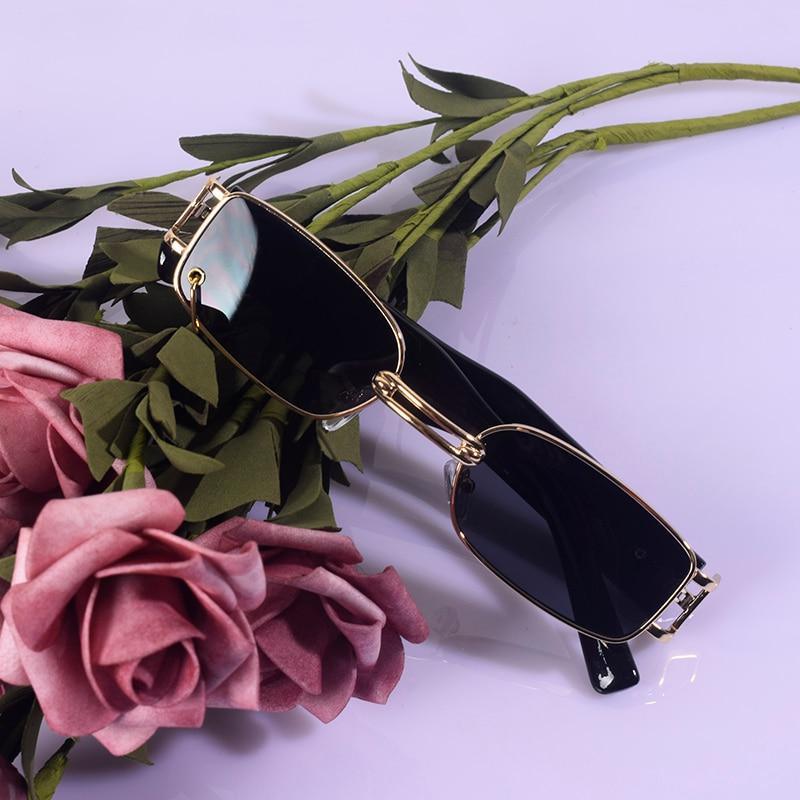 Stylish Square Black Metal Frame Vintage Sunglasses