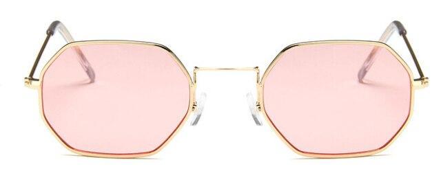 Hexagon Metal Frame Sunglasses for Women - Lightweight UV Eyewear