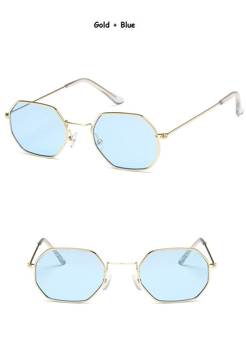 Hexagon Metal Frame Sunglasses for Women - Lightweight UV Eyewear