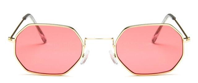 Hexagon Metal Frame Sunglasses for Women - Lightweight UV Eyewear
