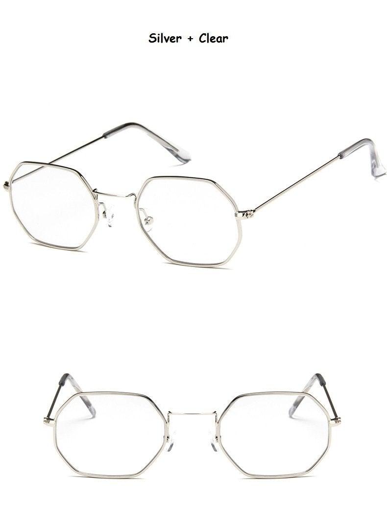 Hexagon Metal Frame Sunglasses for Women - Lightweight UV Eyewear