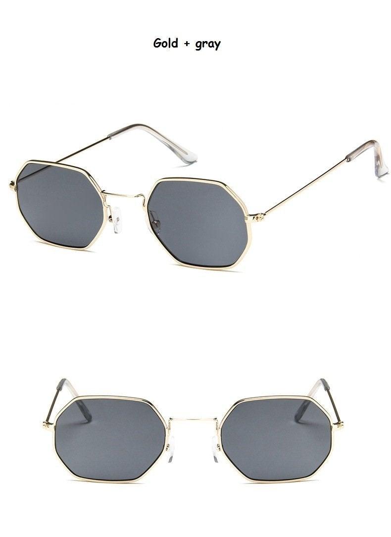Hexagon Metal Frame Sunglasses for Women - Lightweight UV Eyewear