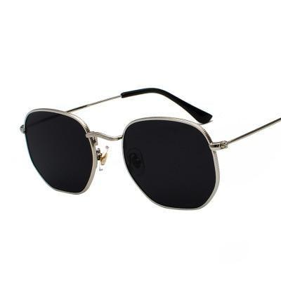 Small Round Polarized Sunglasses Hexagon Metal Frame Eyewear