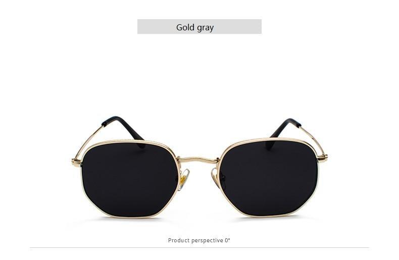 Small Round Polarized Sunglasses Hexagon Metal Frame Eyewear