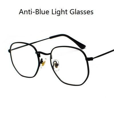 Small Round Polarized Sunglasses Hexagon Metal Frame Eyewear