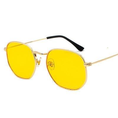 Small Round Polarized Sunglasses Hexagon Metal Frame Eyewear