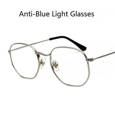 Small Round Polarized Sunglasses Hexagon Metal Frame Eyewear
