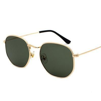 Small Round Polarized Sunglasses Hexagon Metal Frame Eyewear