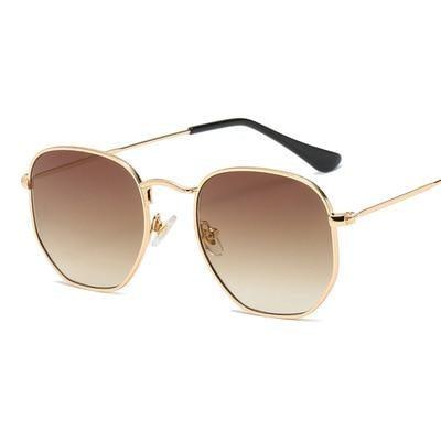 Small Round Polarized Sunglasses Hexagon Metal Frame Eyewear