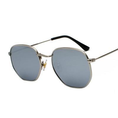 Small Round Polarized Sunglasses Hexagon Metal Frame Eyewear