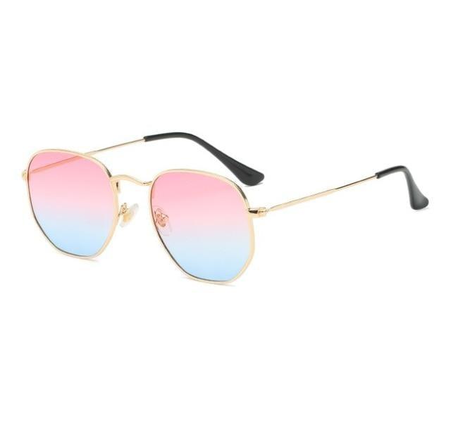 Small Round Polarized Sunglasses Hexagon Metal Frame Eyewear