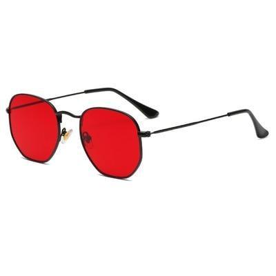 Small Round Polarized Sunglasses Hexagon Metal Frame Eyewear