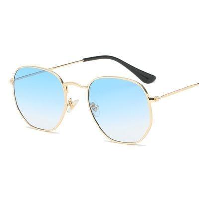 Small Round Polarized Sunglasses Hexagon Metal Frame Eyewear