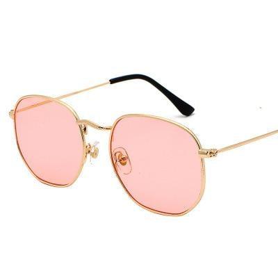Small Round Polarized Sunglasses Hexagon Metal Frame Eyewear