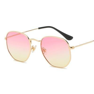 Small Round Polarized Sunglasses Hexagon Metal Frame Eyewear