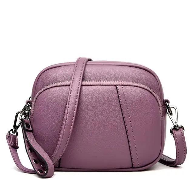 Stylish Soft Leather Crossbody Shoulder Bag with Adjustable Strap