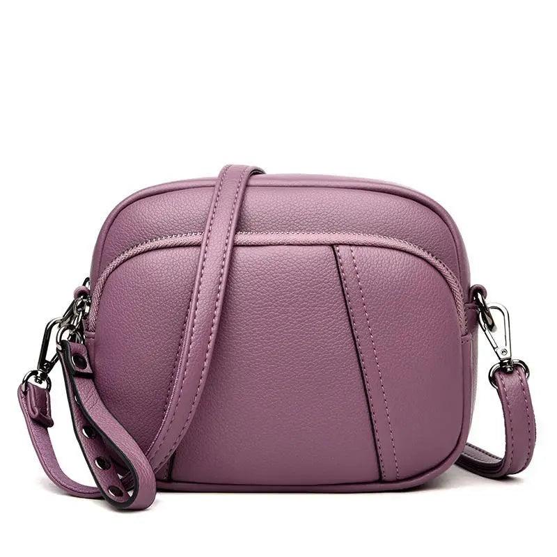 Stylish Soft Leather Crossbody Shoulder Bag with Adjustable Strap