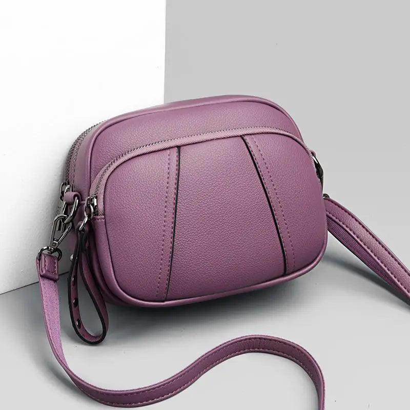 Stylish Soft Leather Crossbody Shoulder Bag with Adjustable Strap