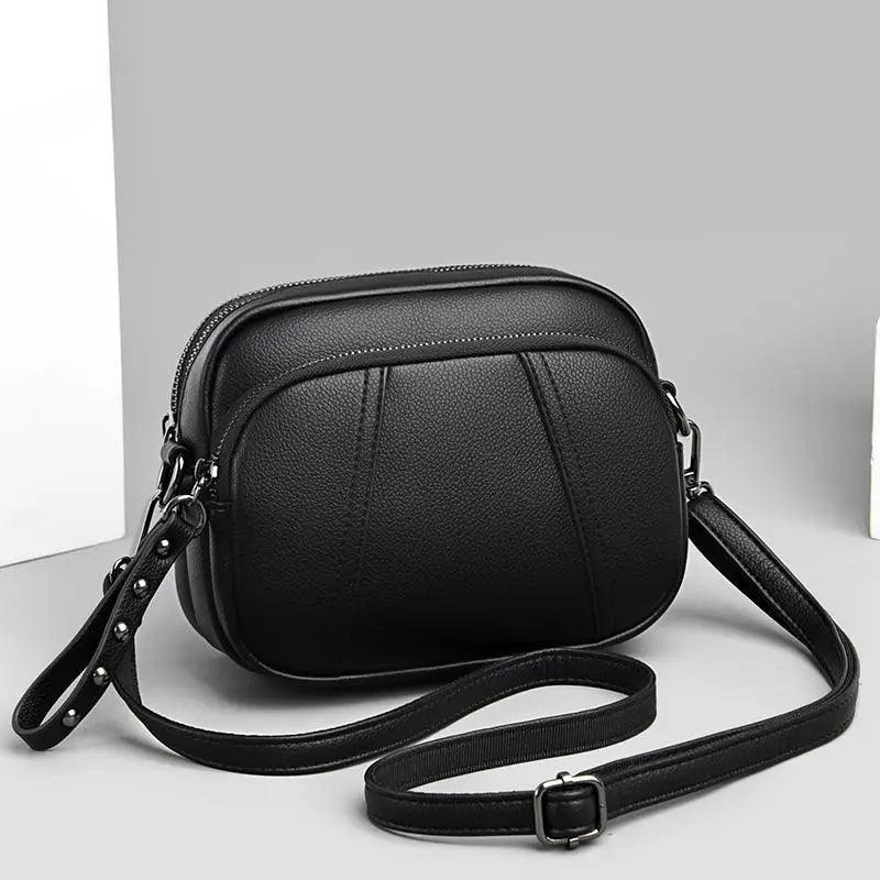 Stylish Soft Leather Crossbody Shoulder Bag with Adjustable Strap